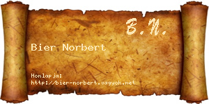 Bier Norbert névjegykártya