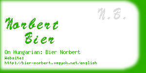 norbert bier business card